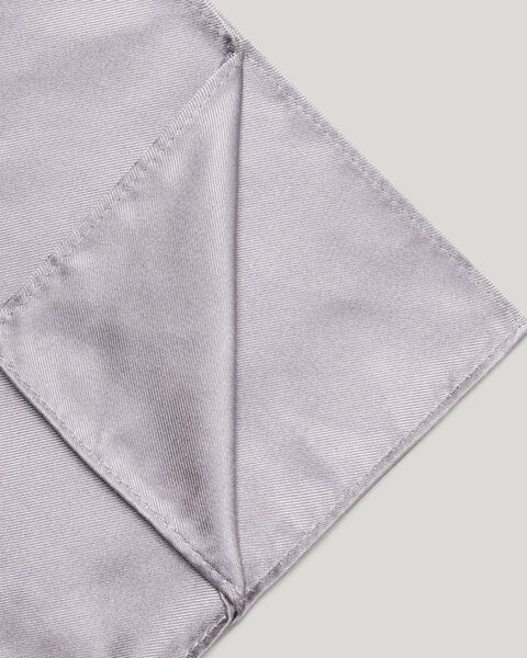 Silk Satin Pocket Square, Light Grey, hi-res
